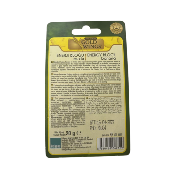 gold wings premium muzlu kuş enerji bloğu ve gaga taşı