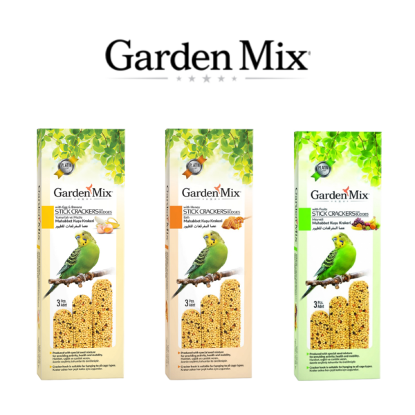 Gardenmix Platin Kuş Krakeri 3'lü Paket - Ballı, Meyveli ve Muzlu-Yumurta Seçenekli