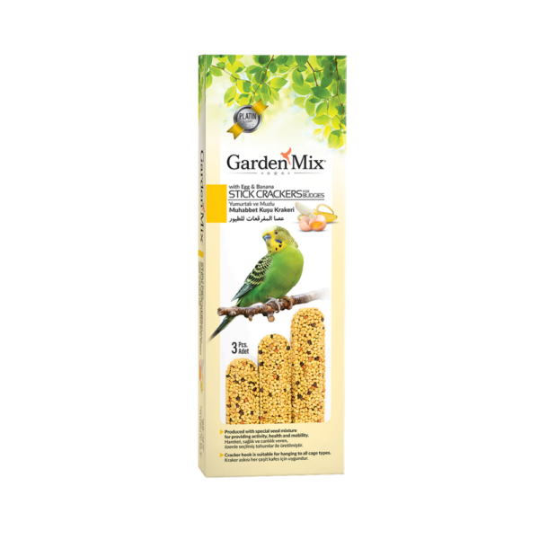GARDENMİX PLATİN MUZLU YUMURTALI KUŞ KRAKERİ 3LÜ