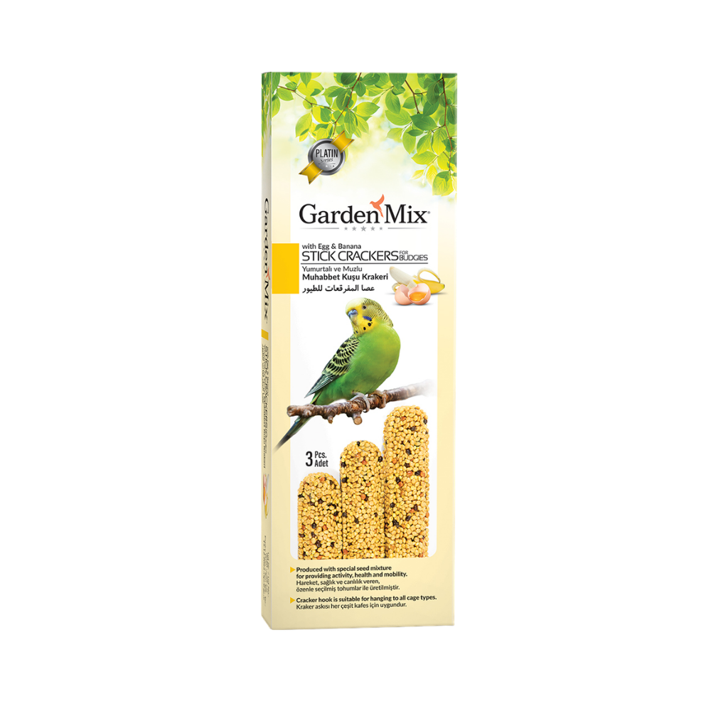 GARDENMİX PLATİN MUZLU YUMURTALI KUŞ KRAKERİ 3LÜ